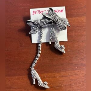 Betsey Johnson Rhinestone Mismatch Drop Earrings - NWOT